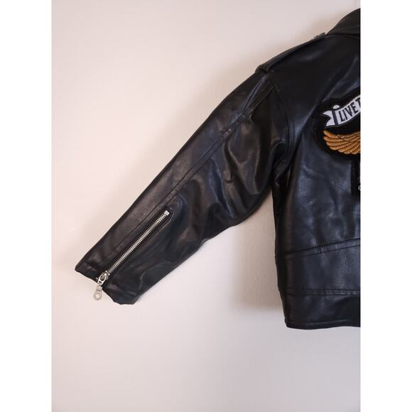 Harley-Davidson Toddler 3T Style Faux Leather Biker Black Jacket - Picture 11 of 11